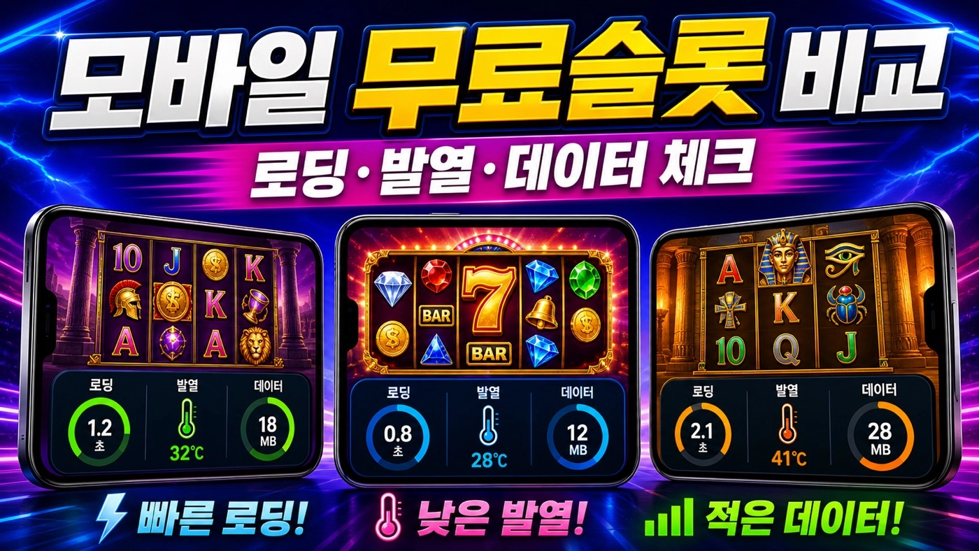 모바일 무료슬롯 비교법|로딩·발열·데이터 사용량 체크
